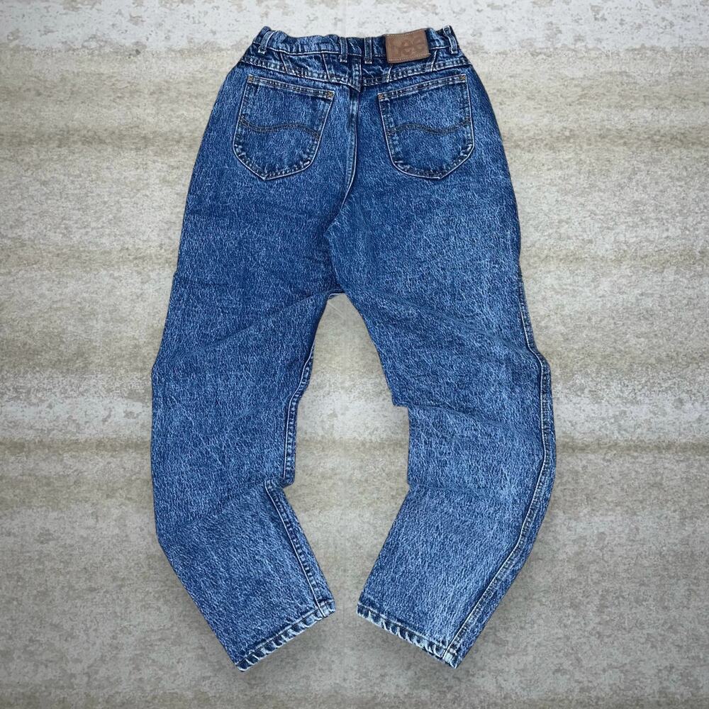 Vintage 90s Lee Jeans Womens 12 Relaxed Tapered Leg Fit Acid Wash Denim